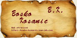 Boško Kosanić vizit kartica